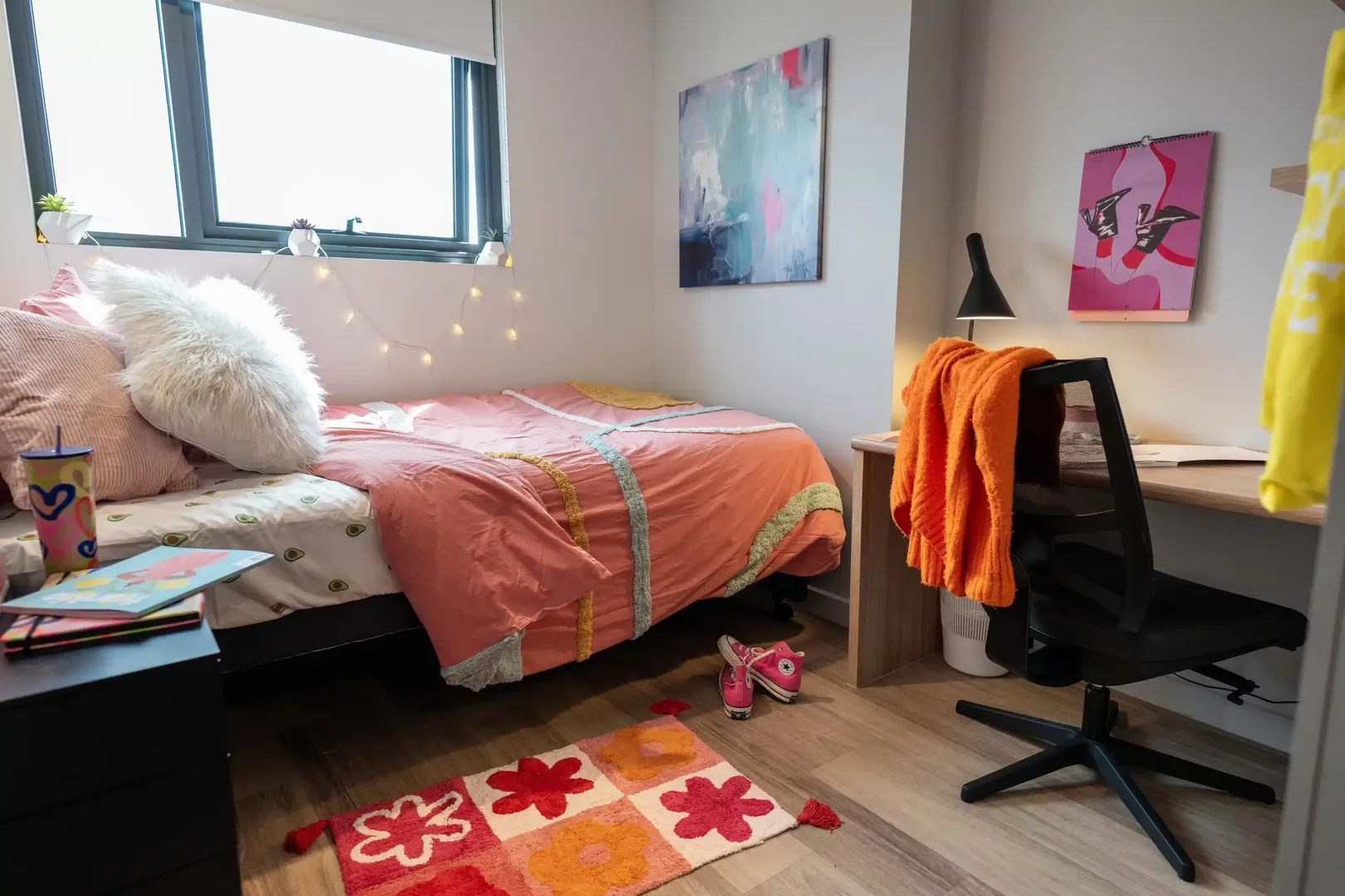 Affordable room for students with ample lighting in 