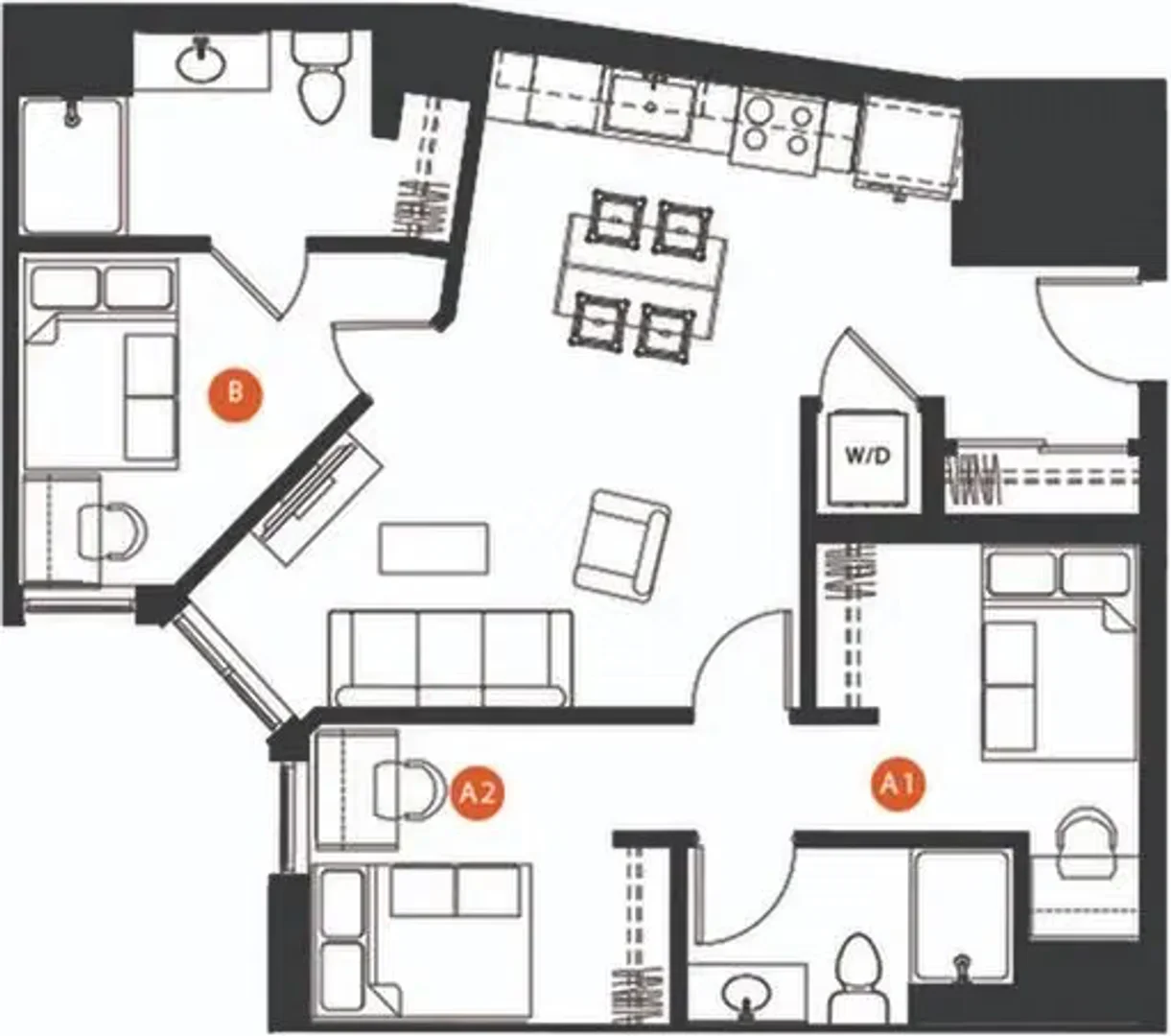 Habitación estudiantil económica con ubicación conveniente en 