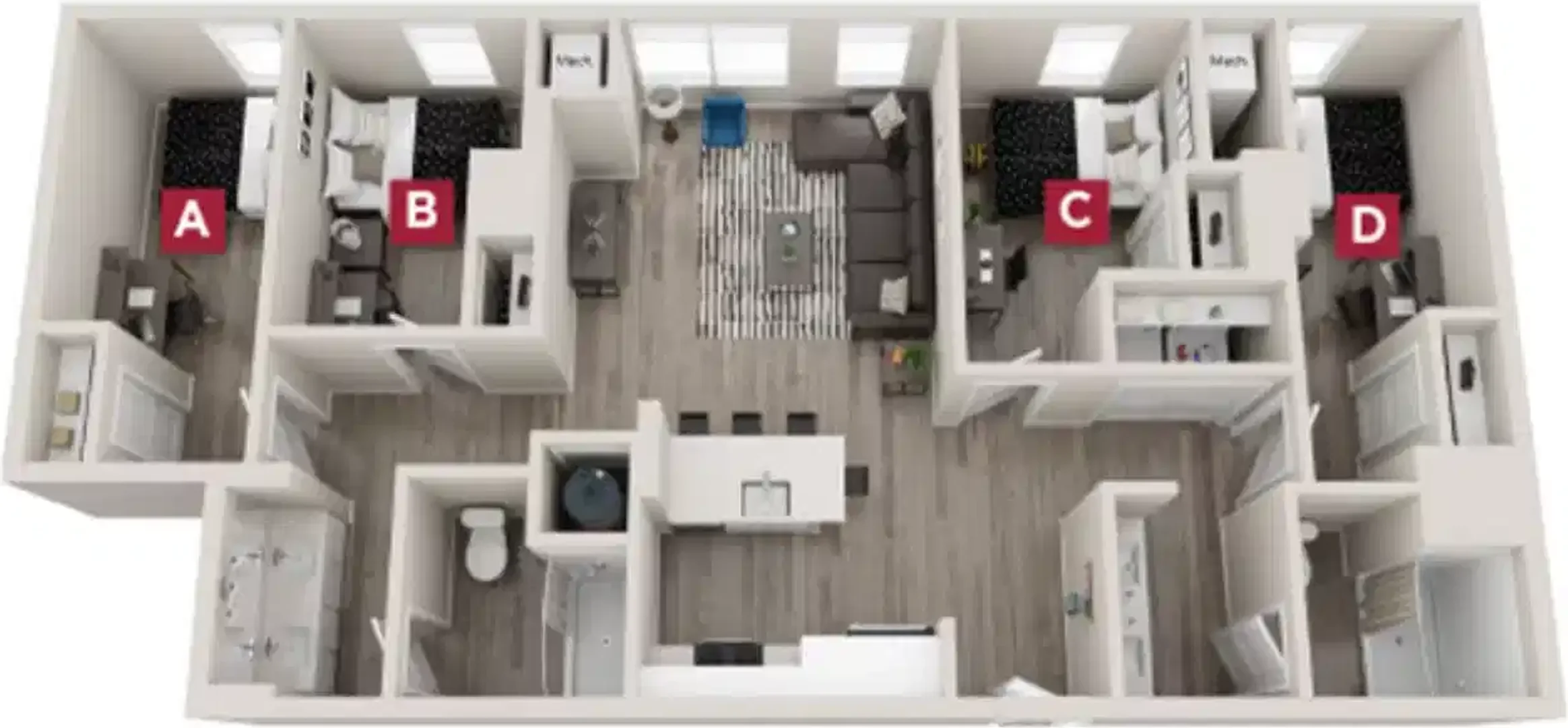 Habitación estudiantil luminosa y aireada con fácil acceso a la universidad en 