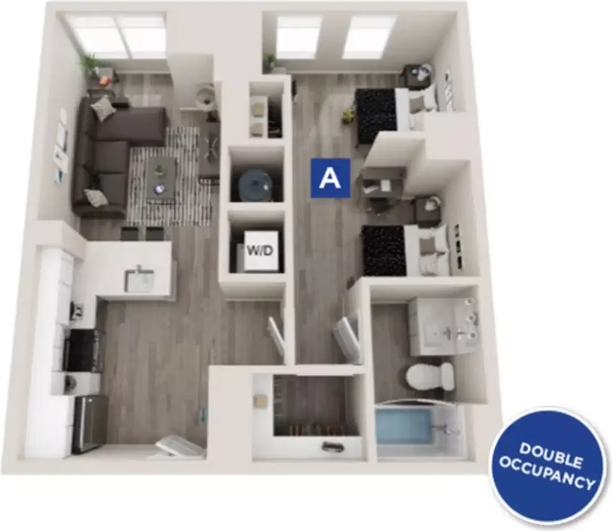 Habitación estudiantil económica cerca del campus en 