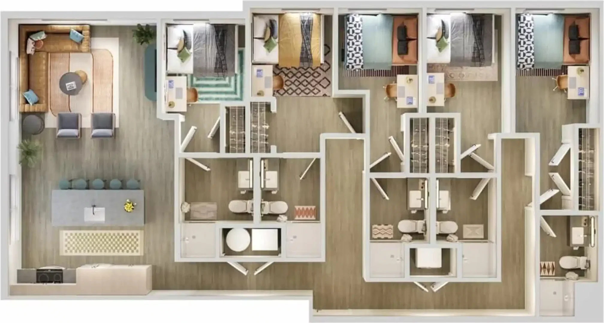 Habitación para estudiantes en  con área de estudio y facilidades compartidas