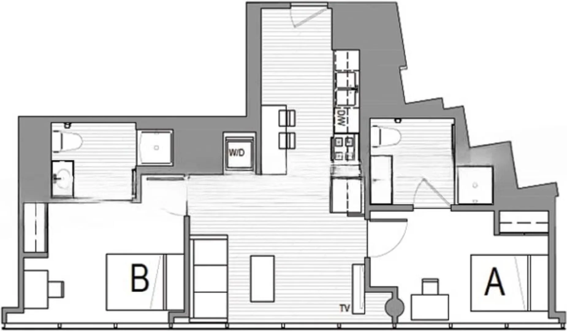 Quarto de estudante económico com localização conveniente em 