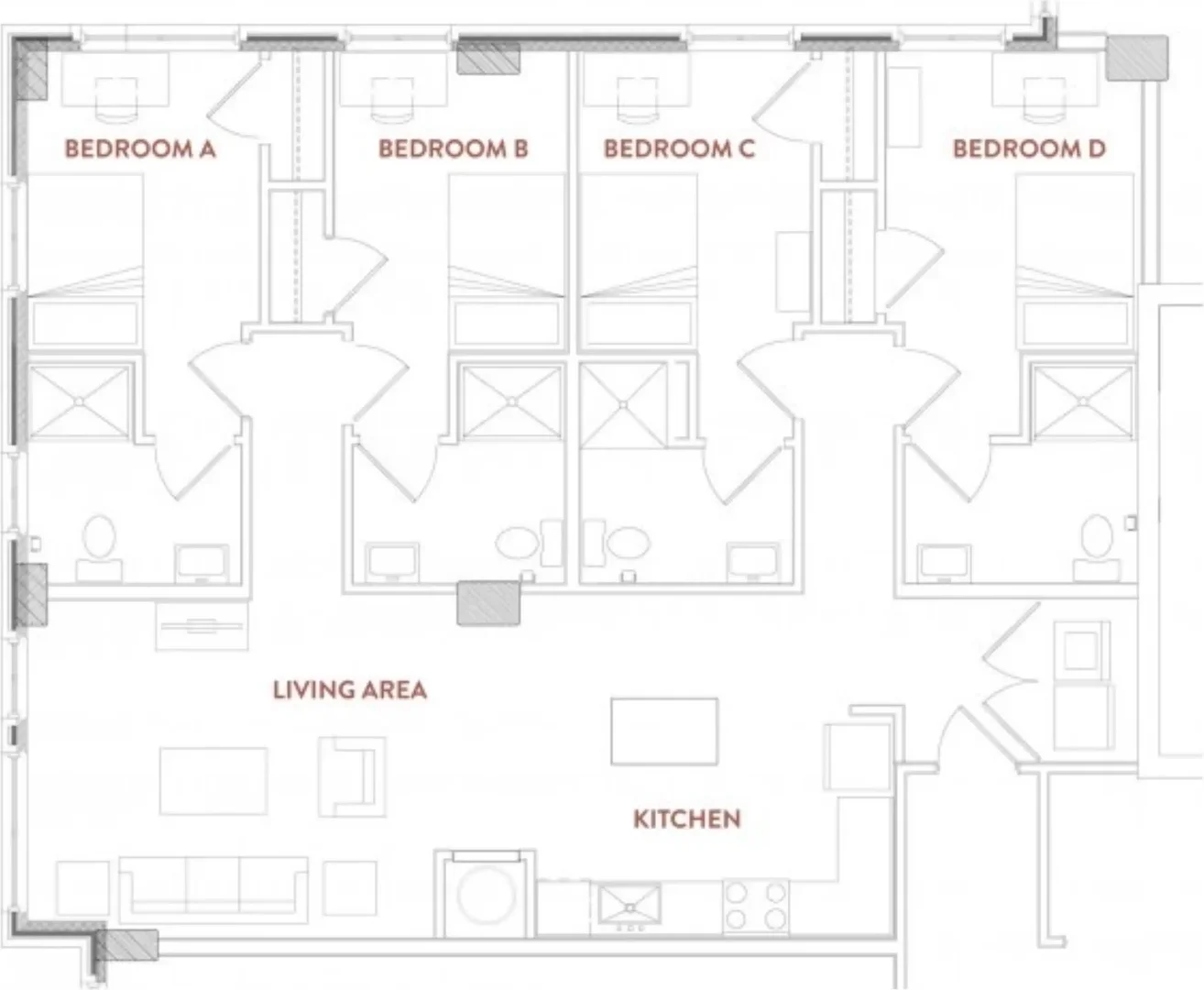 Habitación estudiantil económica con ubicación conveniente en 