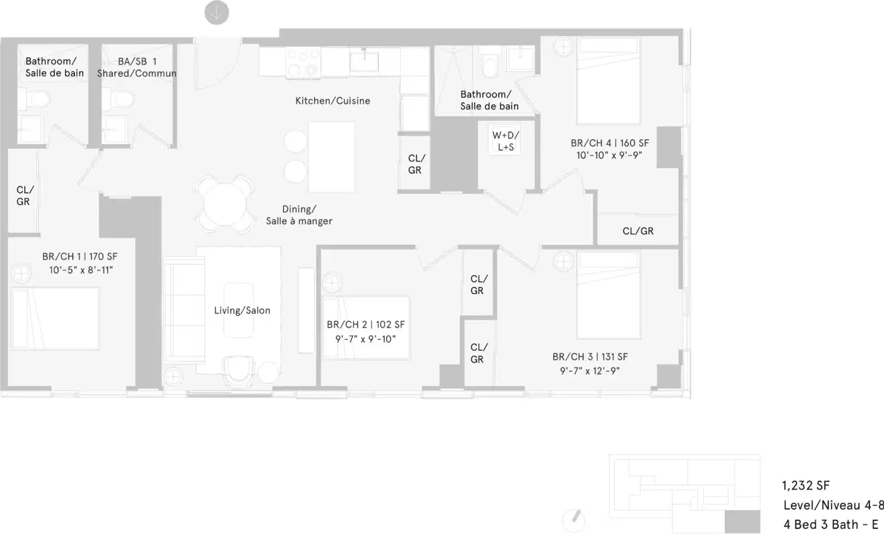 Quarto de estudante económico com localização conveniente em 