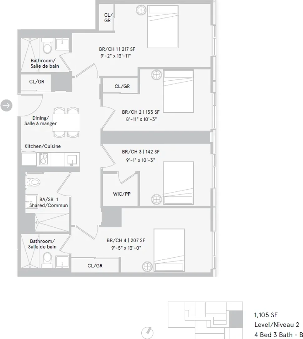 Quarto de estudante económico com localização conveniente em 