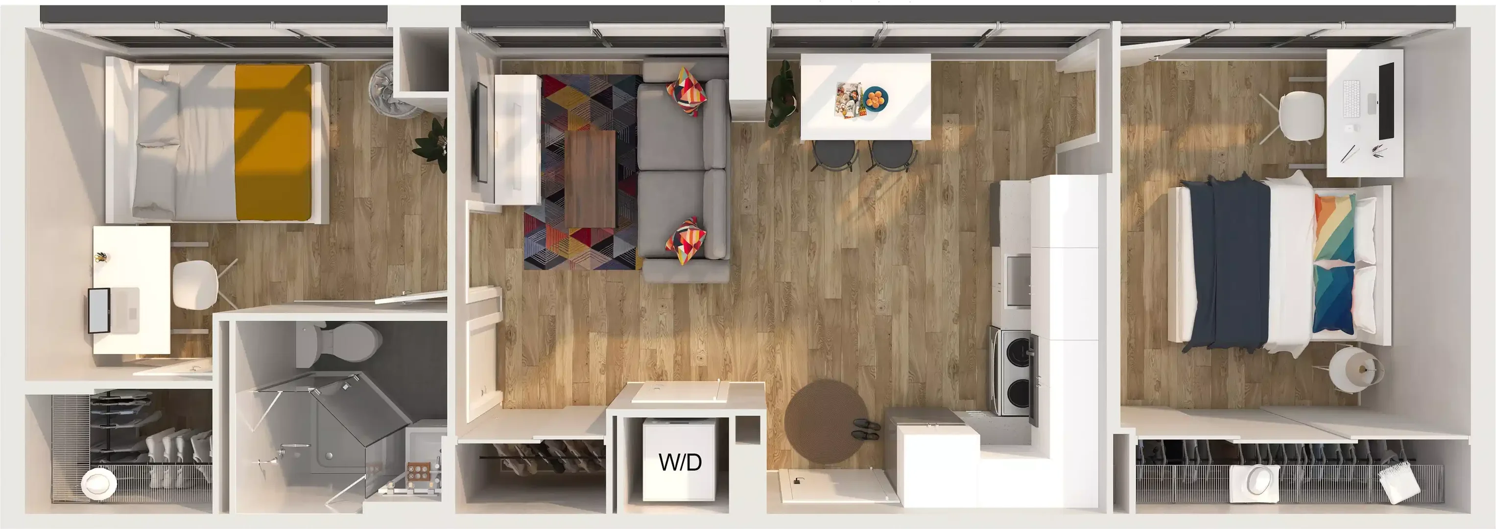Habitación para estudiantes en  con área de estudio y facilidades compartidas
