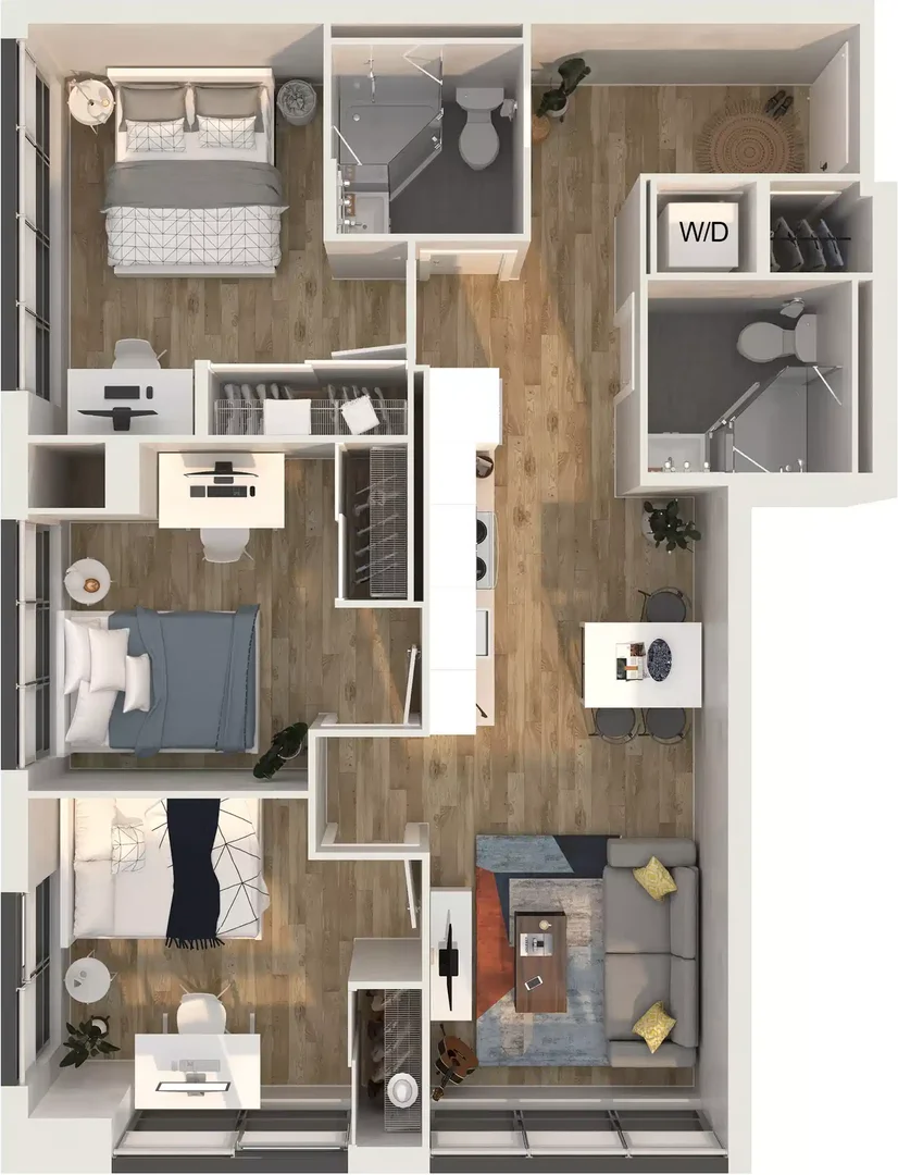 Habitación estudiantil luminosa y aireada con fácil acceso a la universidad en 