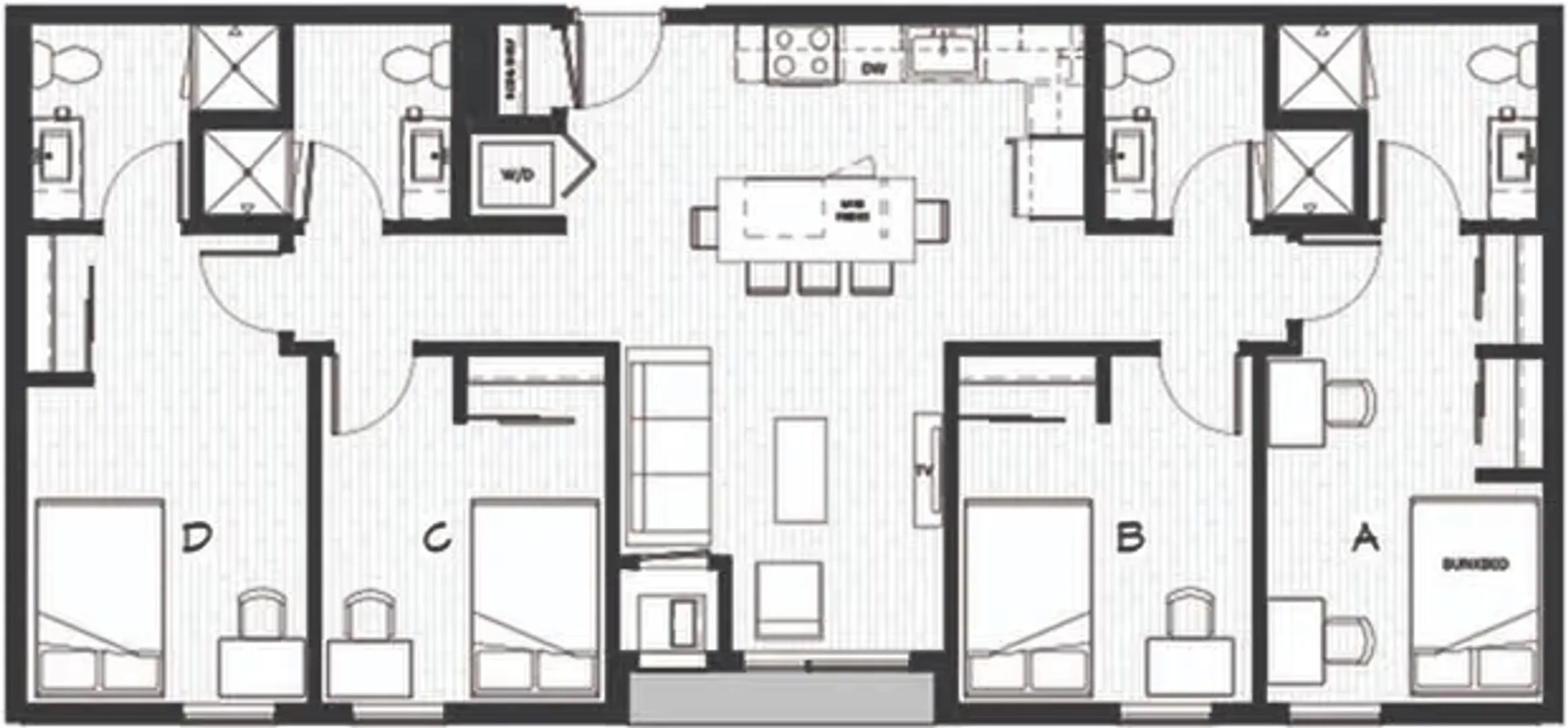 Quarto de estudante económico com localização conveniente em 