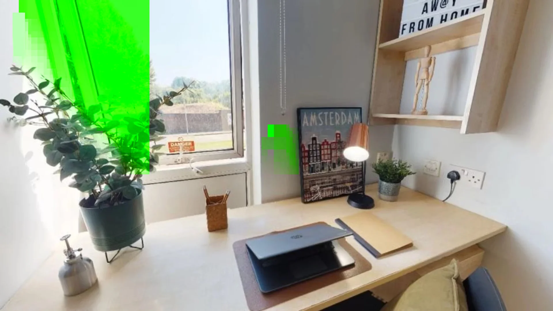 Student room in  with study area and shared facilities