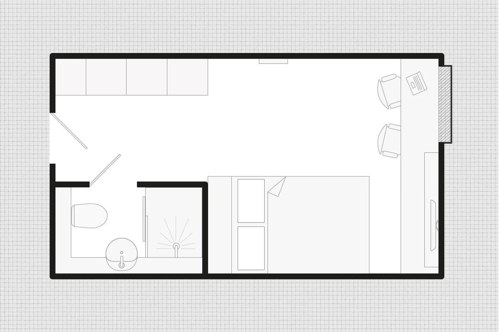 Quarto de estudante económico perto do campus em 