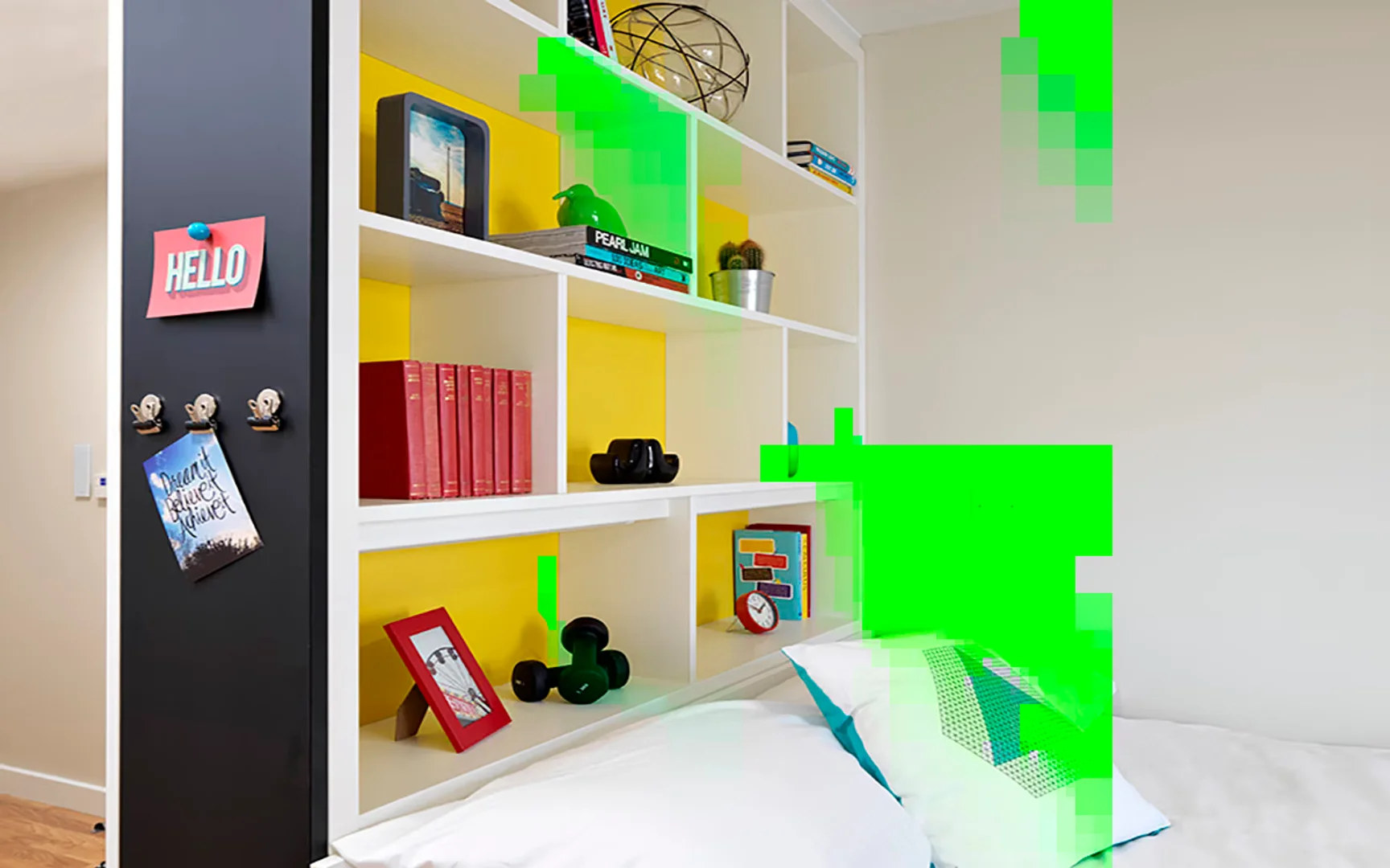 Quarto de estudante confortável e espaçoso em 