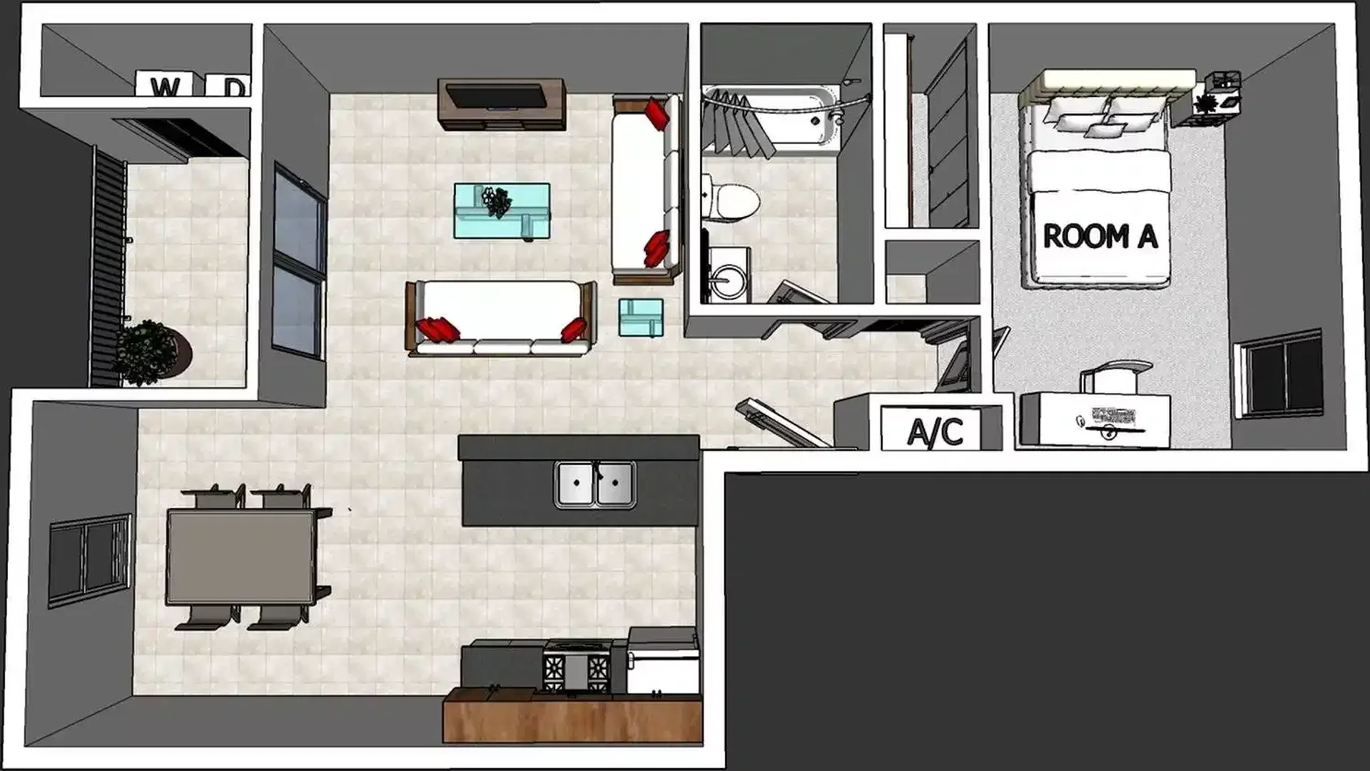Habitación estudiantil luminosa y aireada con fácil acceso a la universidad en 