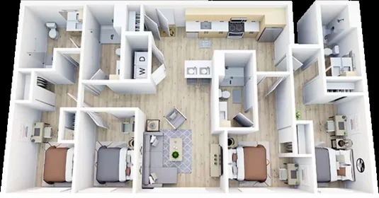 Renting rooms by the month in {area}