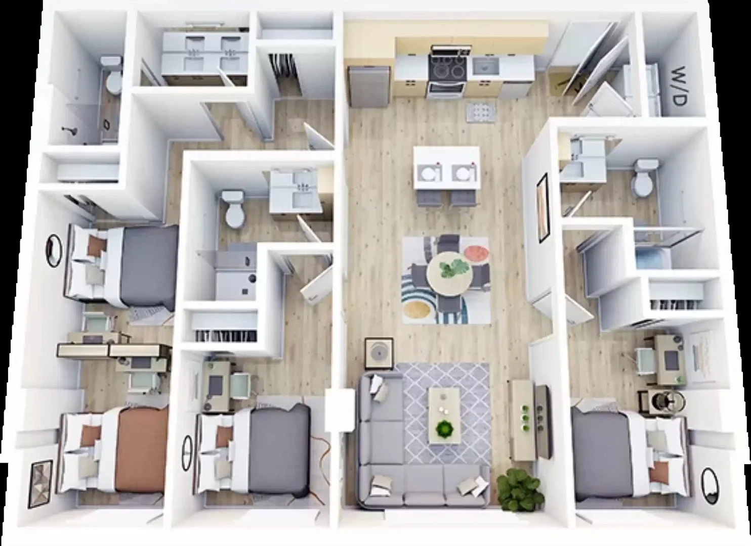 Functional student room perfect for studying in 