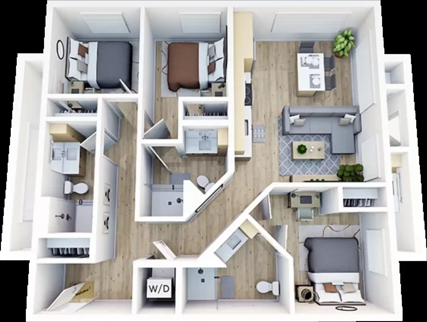 Habitación para estudiantes en  con área de estudio y facilidades compartidas