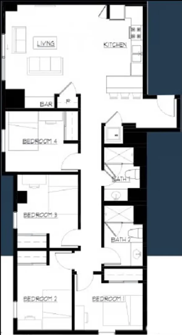 Affordable room for students with ample lighting in 