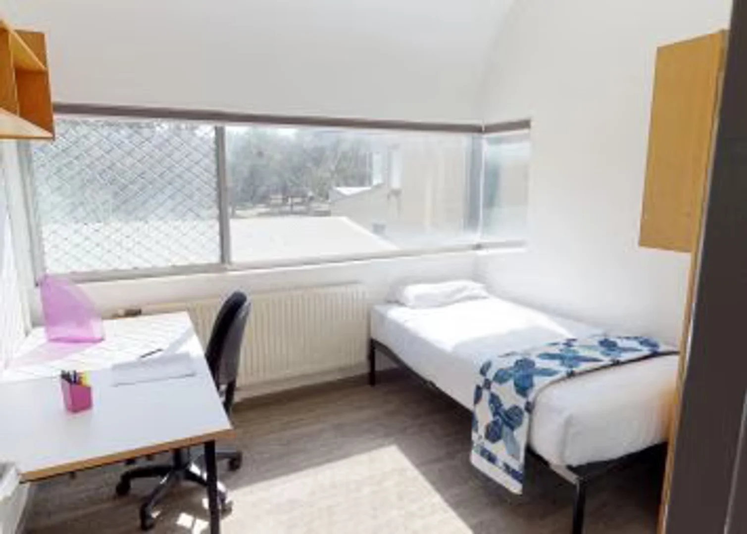 Chambre d'étudiant à  avec espace d'étude et installations communes