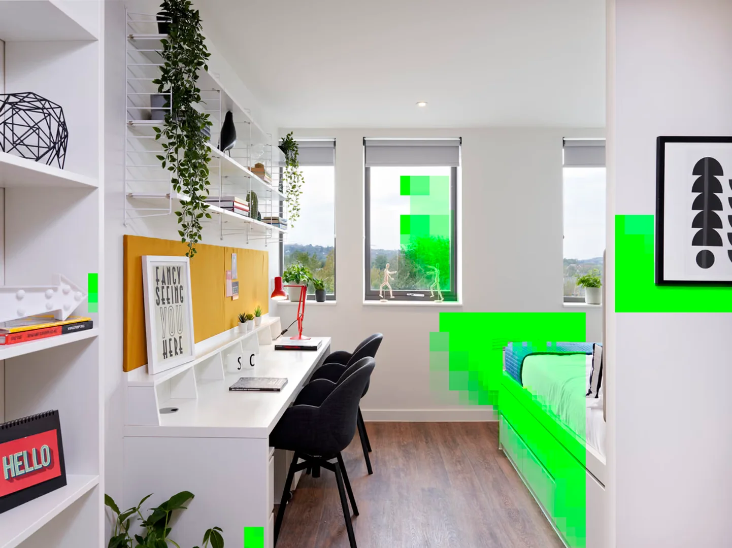 Student-friendly room in  with modern amenities