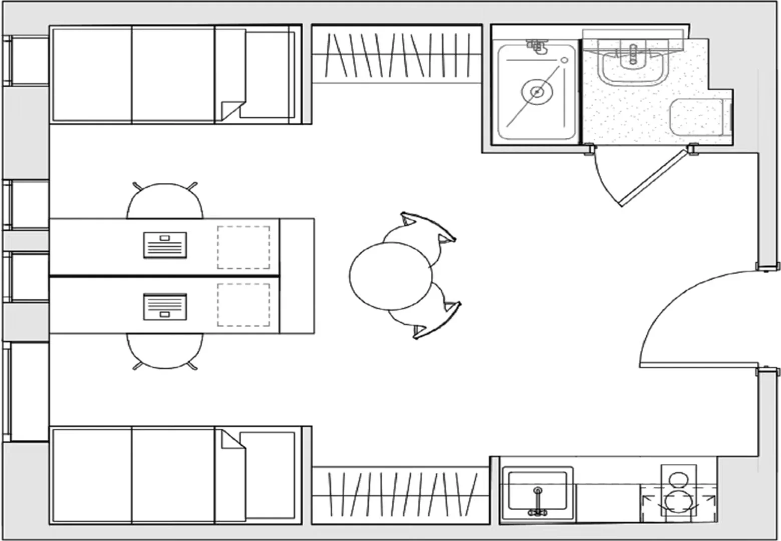 Habitación estudiantil económica con ubicación conveniente en 