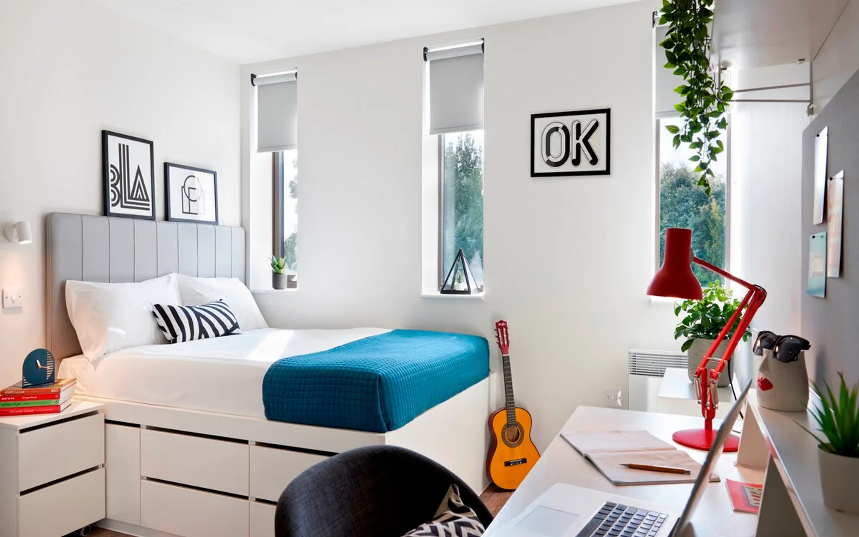 Habitación asequible para estudiantes con buena iluminación en 