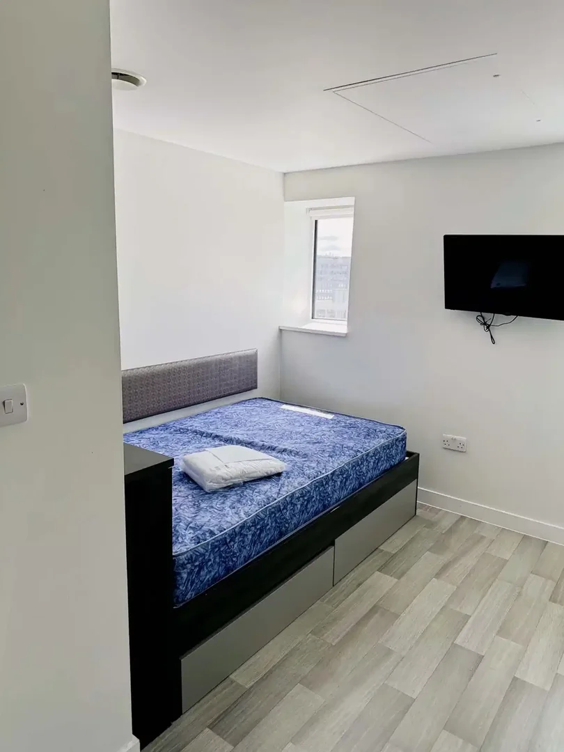 Habitación estudiantil luminosa y aireada con fácil acceso a la universidad en 