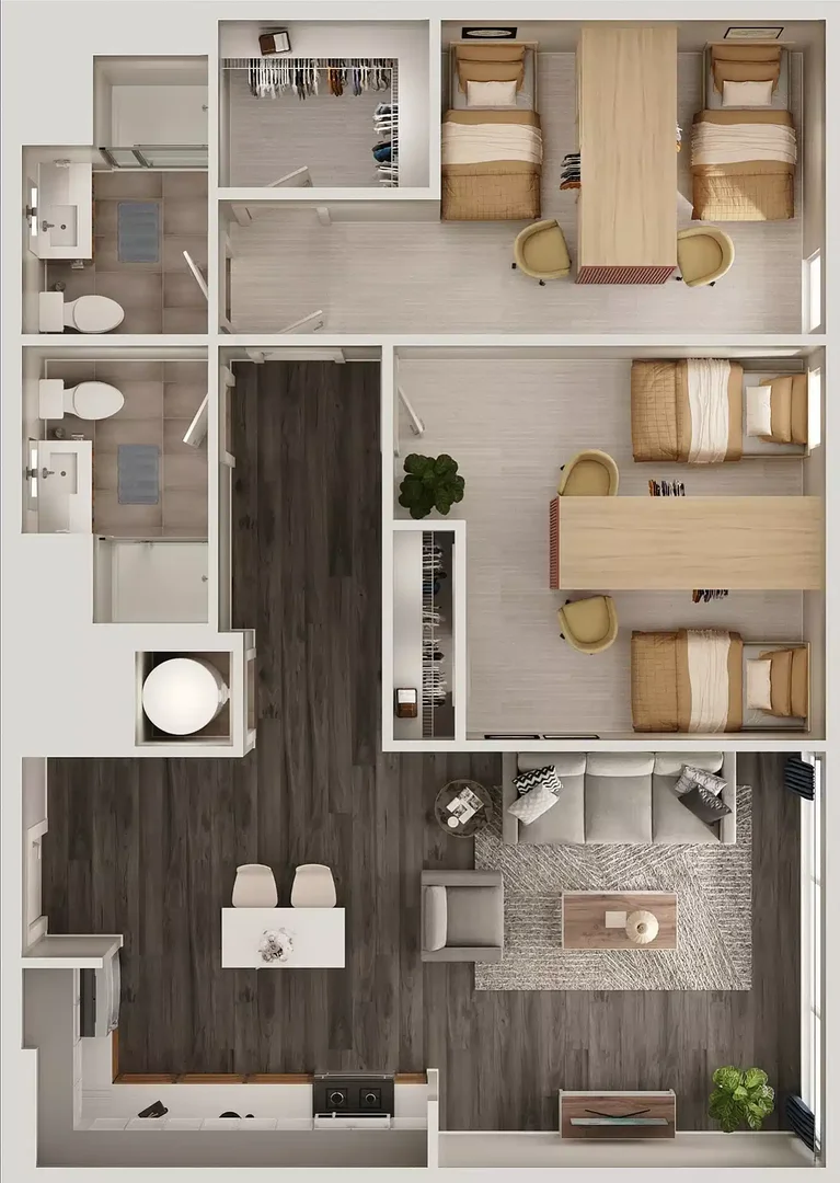 Functional student room perfect for studying in 