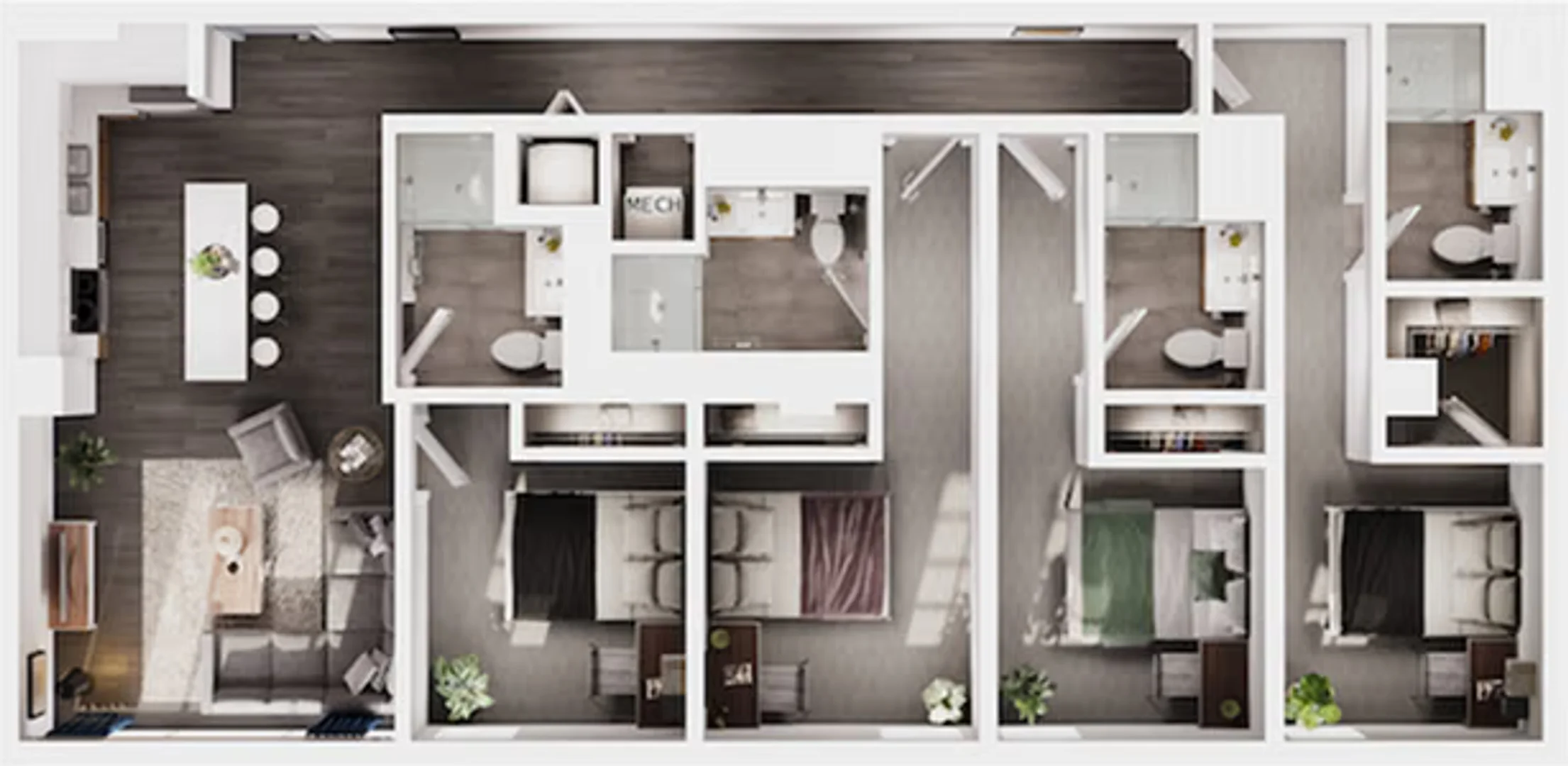 Affordable room for students with ample lighting in 