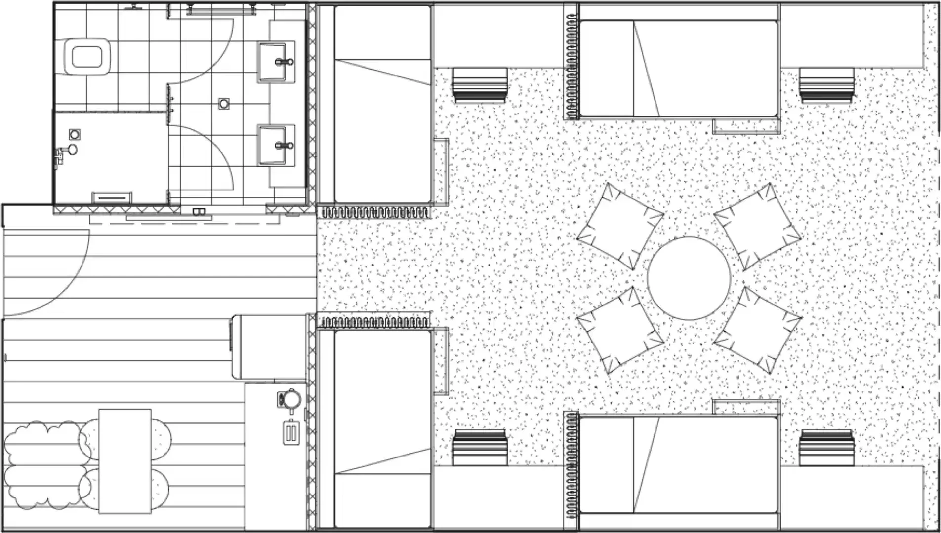 Studentenzimmer in  mit Arbeitsbereich und Gemeinschaftseinrichtungen
