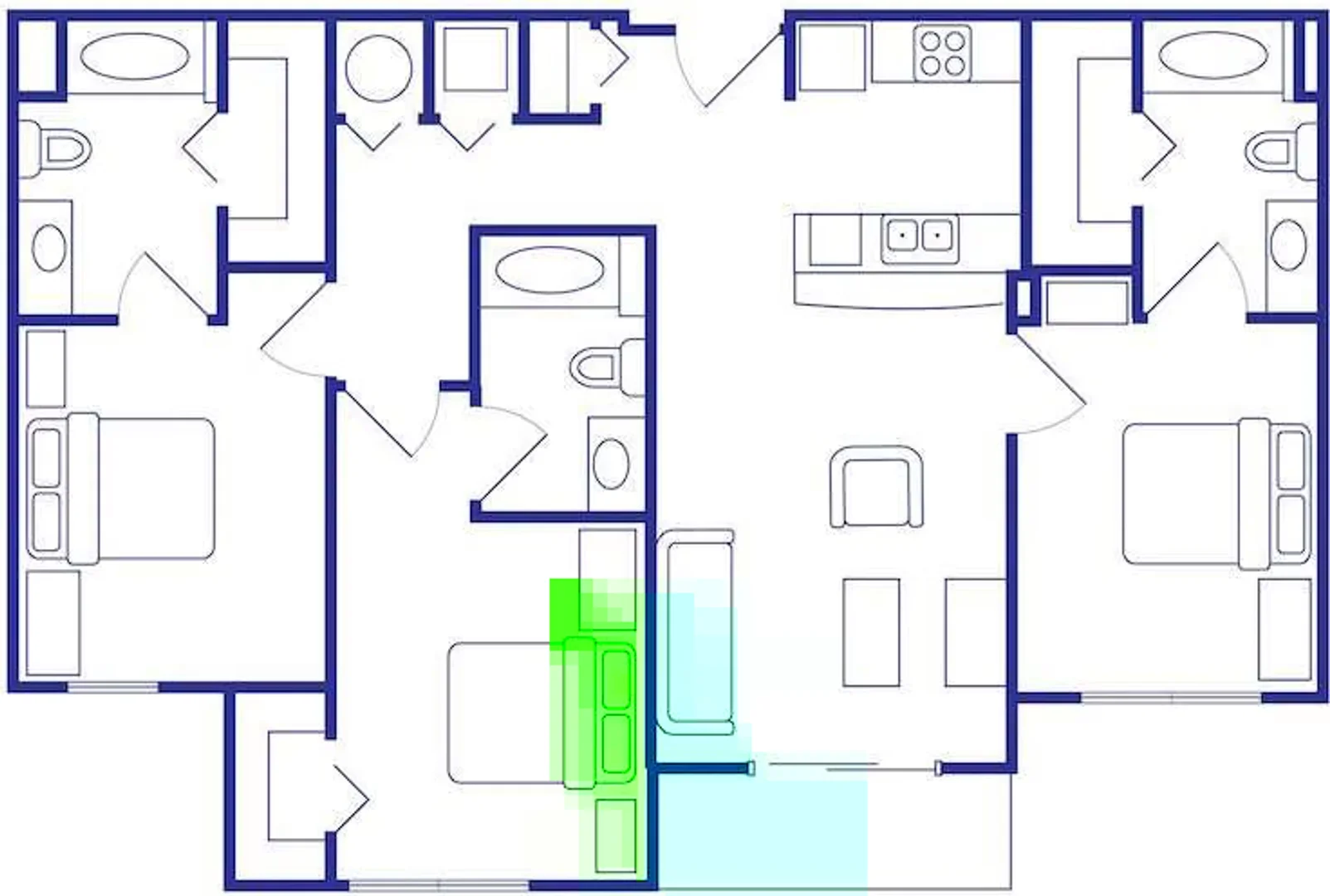 Chambre à louer dans un appartement d'étudiant à , entièrement meublée