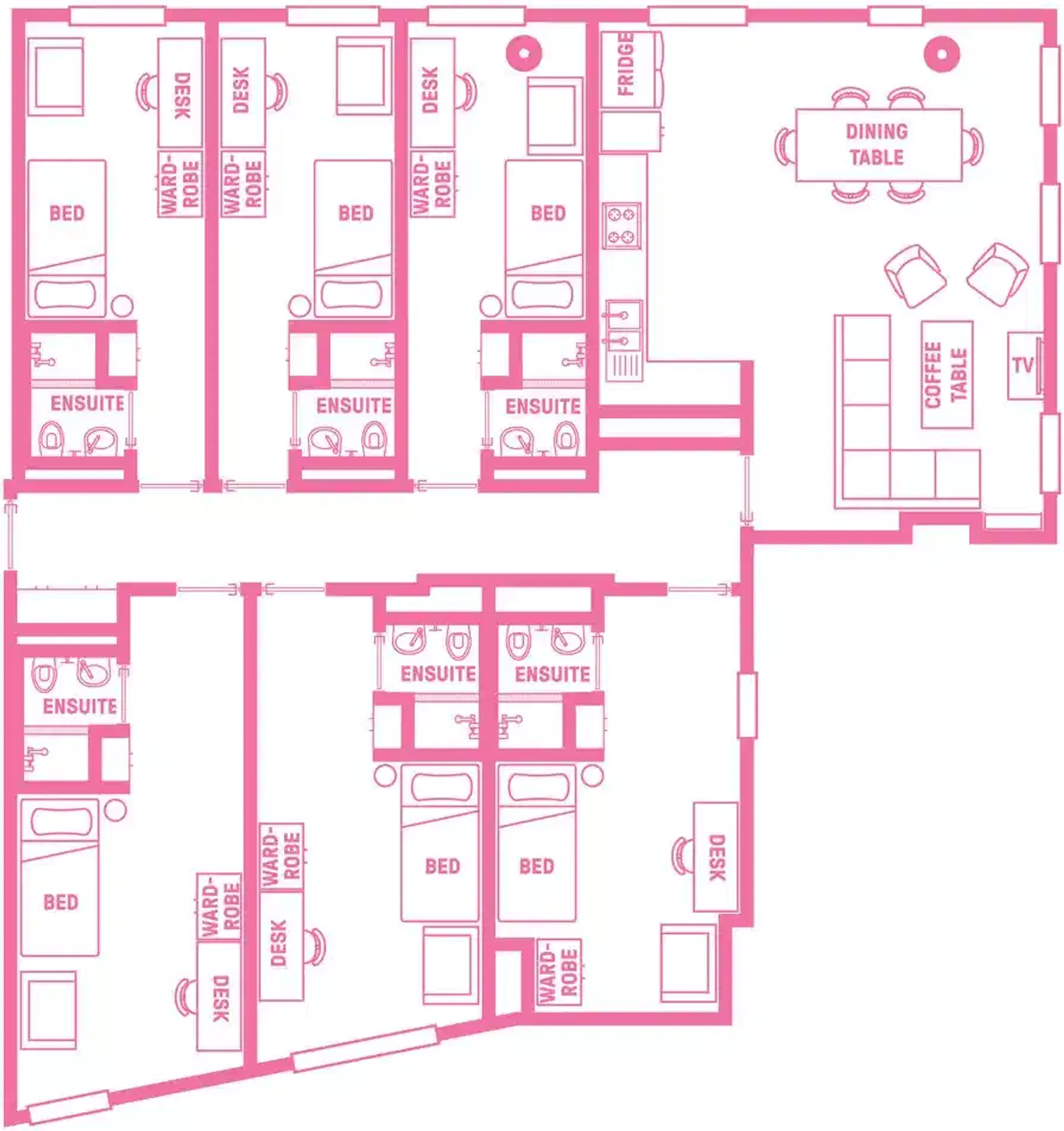 Habitación estudiantil funcional perfecta para estudiar en 