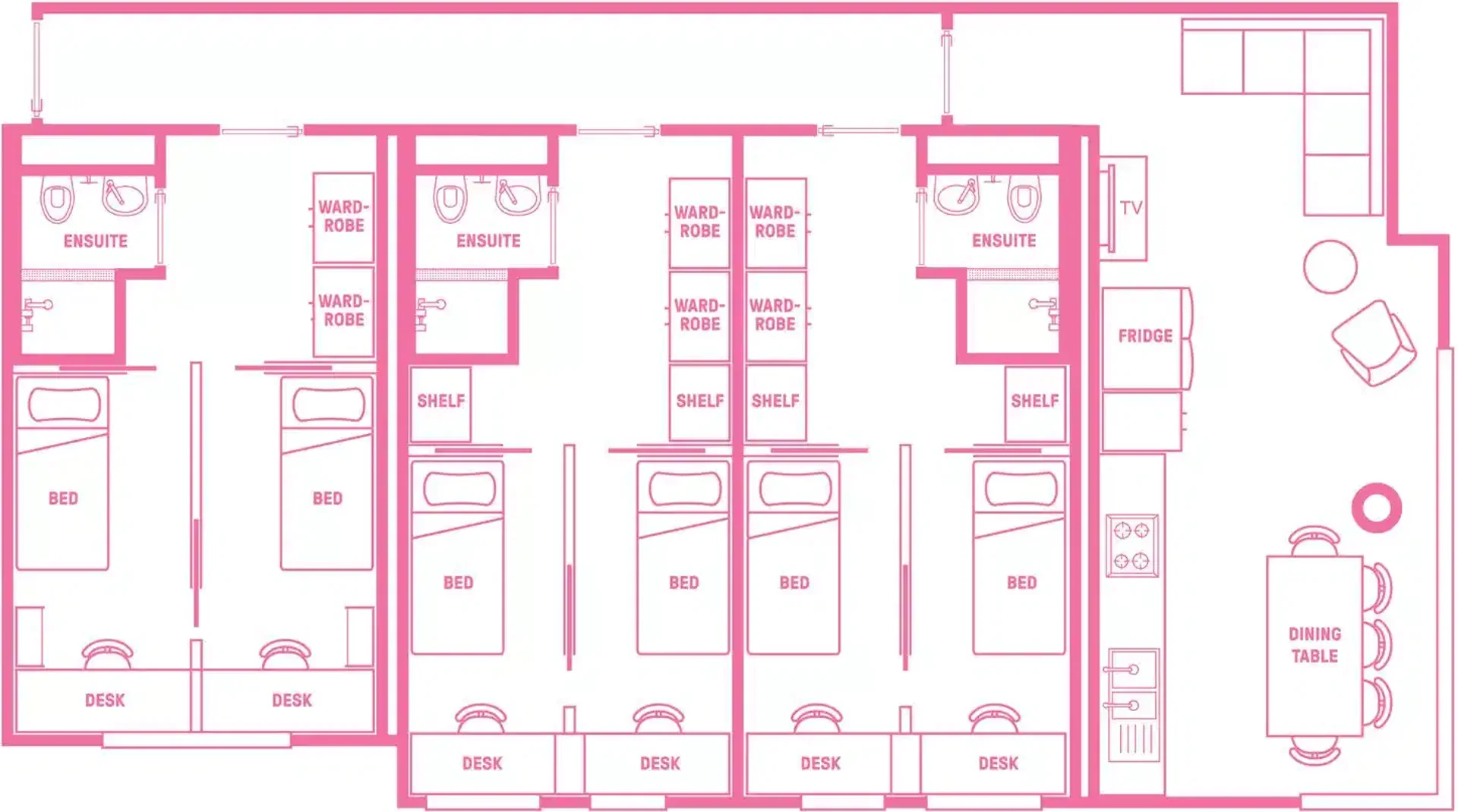 Quarto de estudante económico perto do campus em 