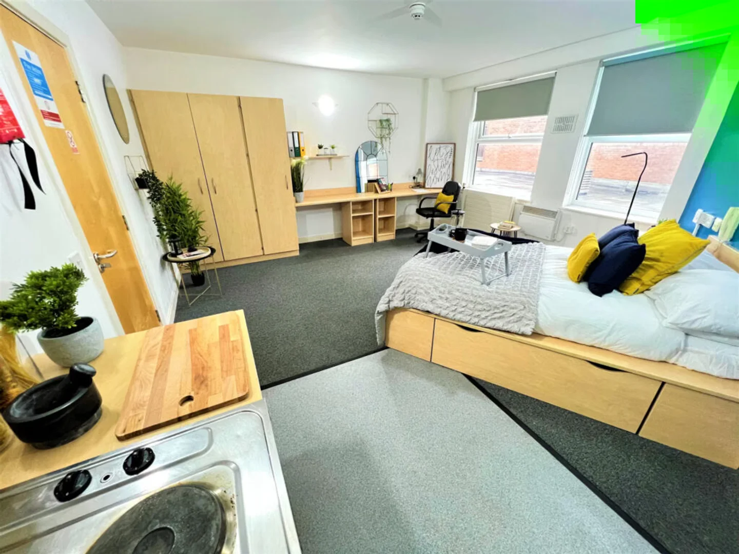 Affordable studio apartment with essential features in 