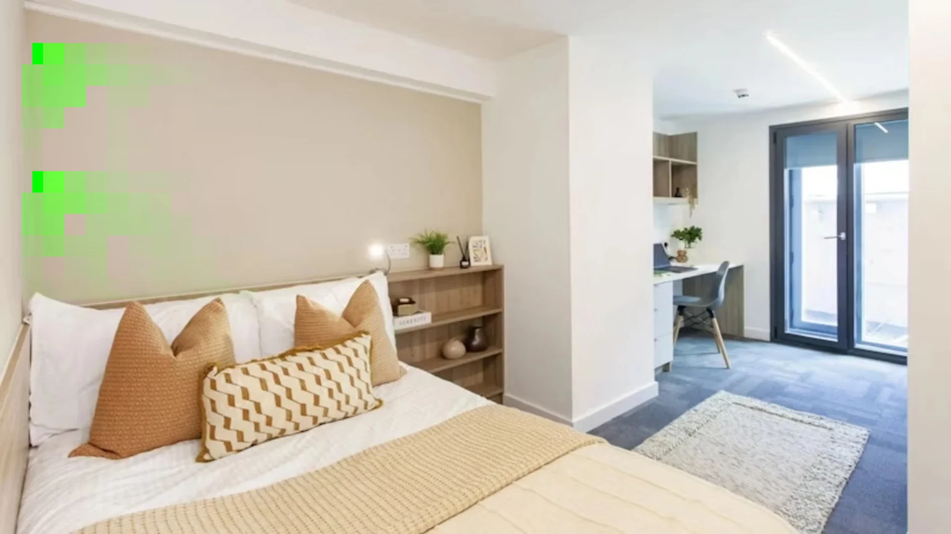 Affordable room for students with ample lighting in
