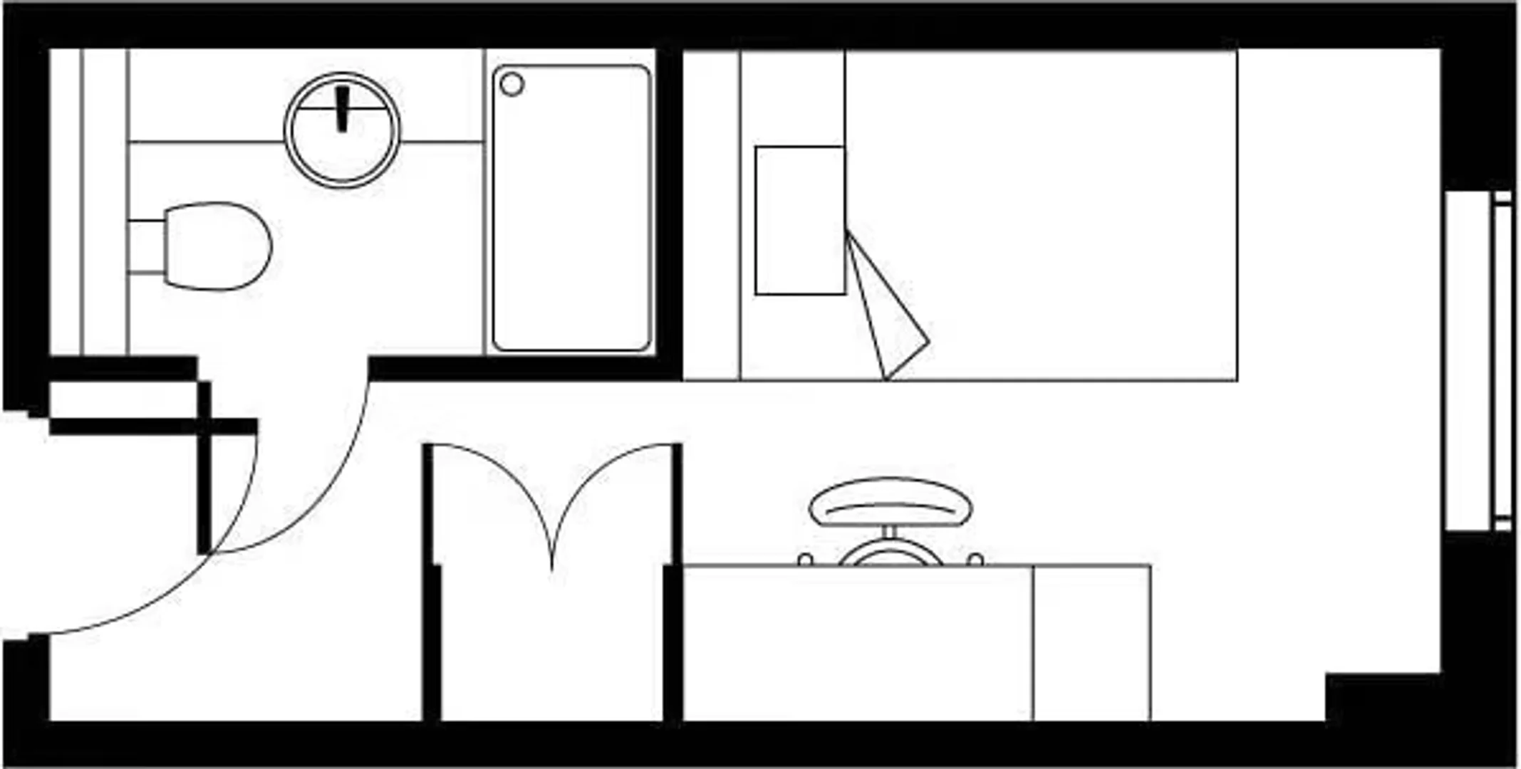 Habitación en apartamento estudiantil en alquiler en , completamente amueblado