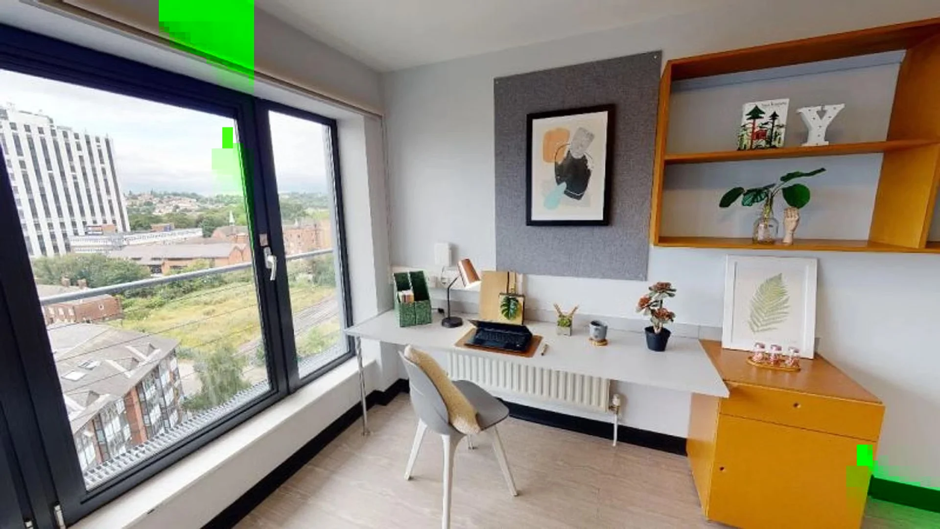 Quarto de estudante em  com área de estudo e instalações partilhadas