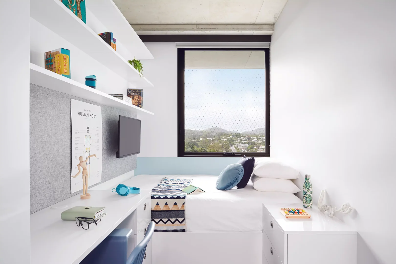 Affordable room for students with ample lighting in