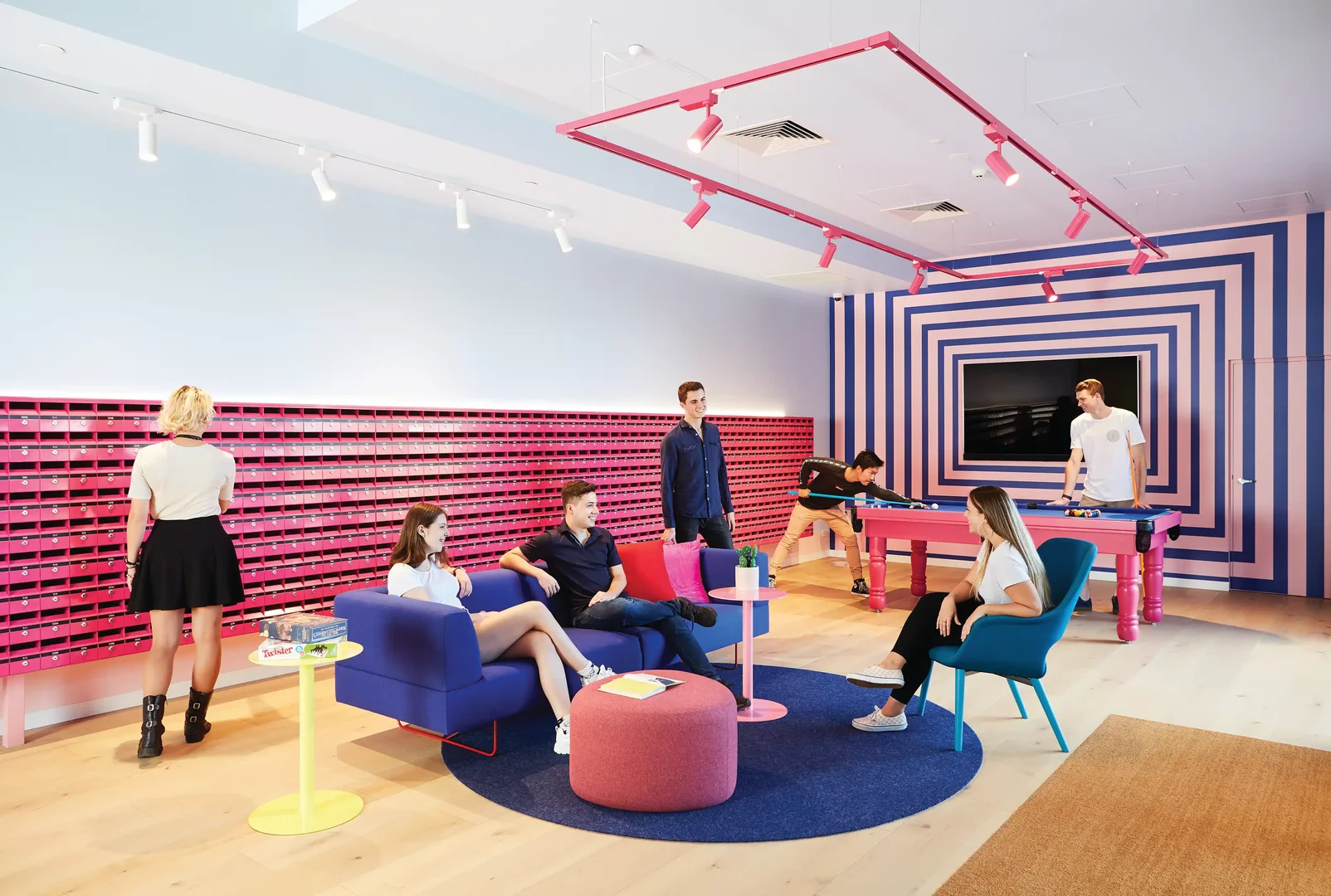 Student room in with study area and shared facilities