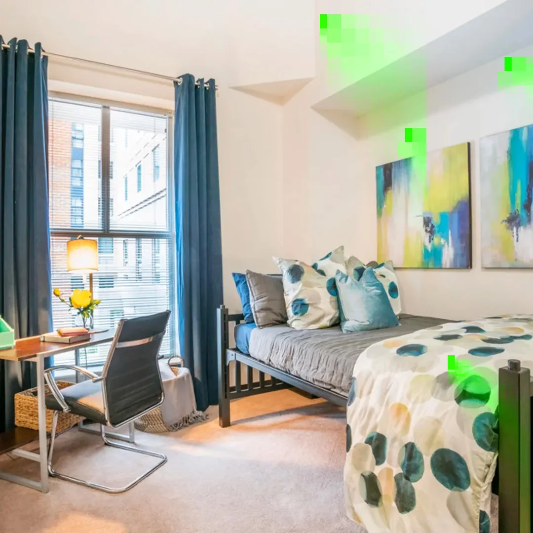 Affordable room for students with ample lighting in 