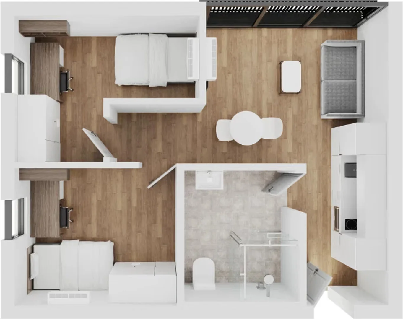 Student-friendly room in  with modern amenities