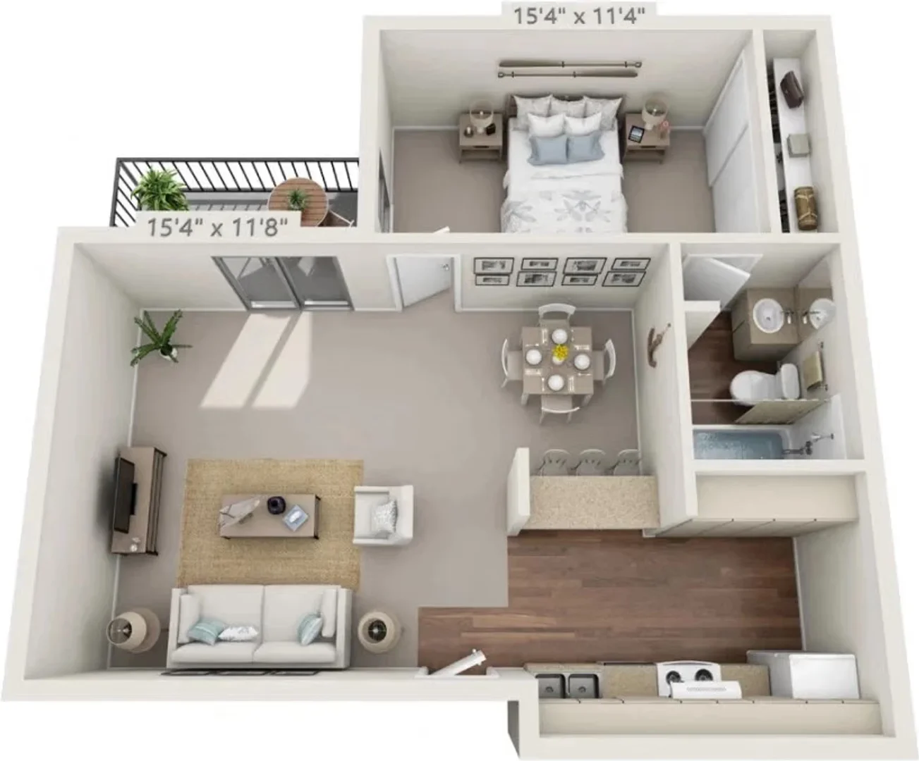 Chic studio apartment near campus in 