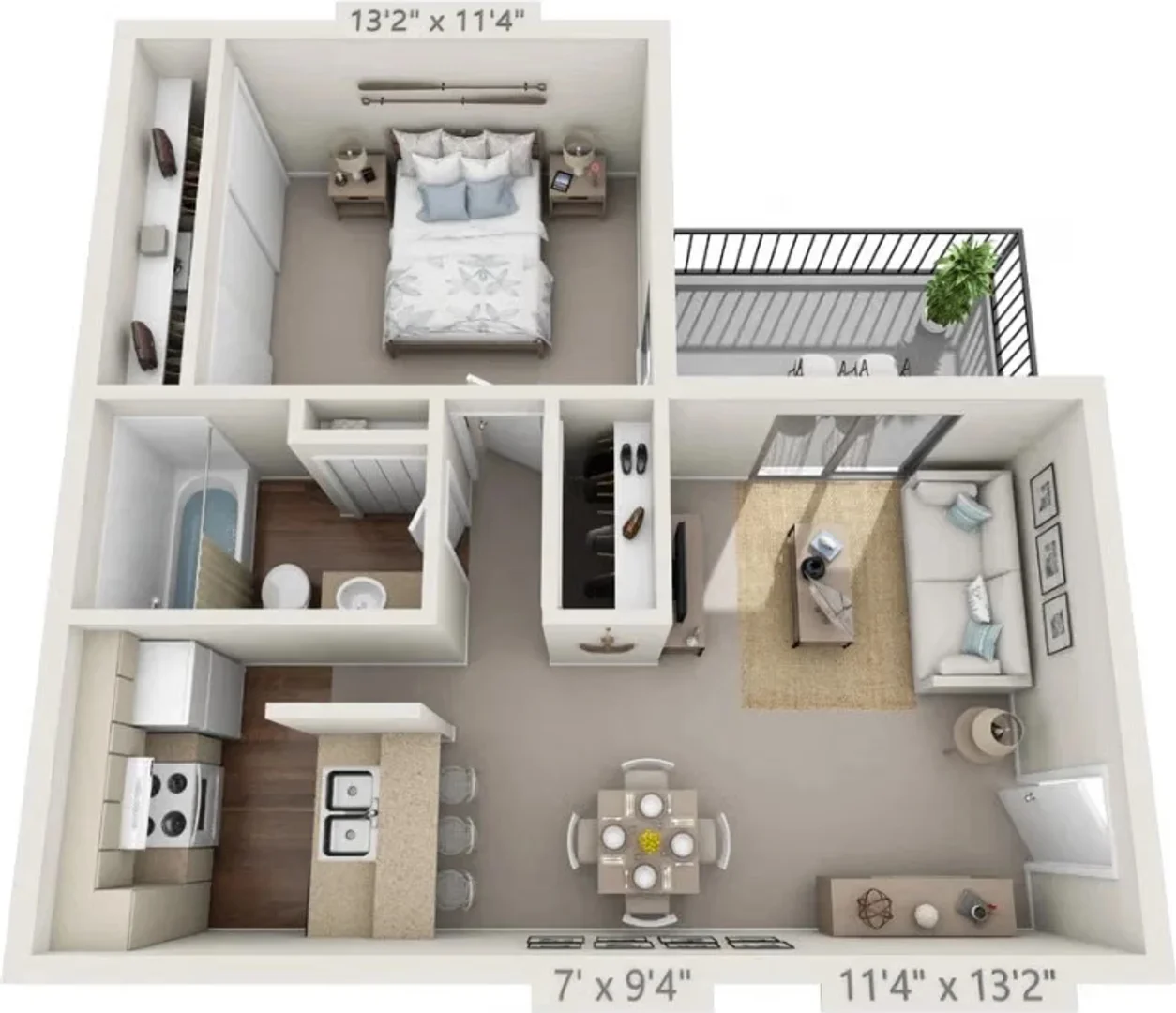 Compact studio apartment ideal for students in 