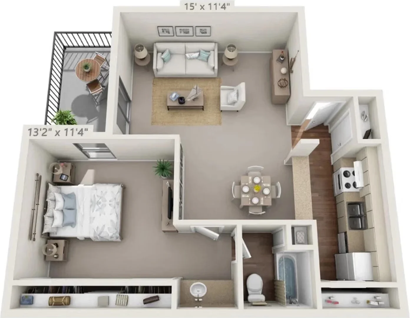 Affordable studio apartment with essential features in 