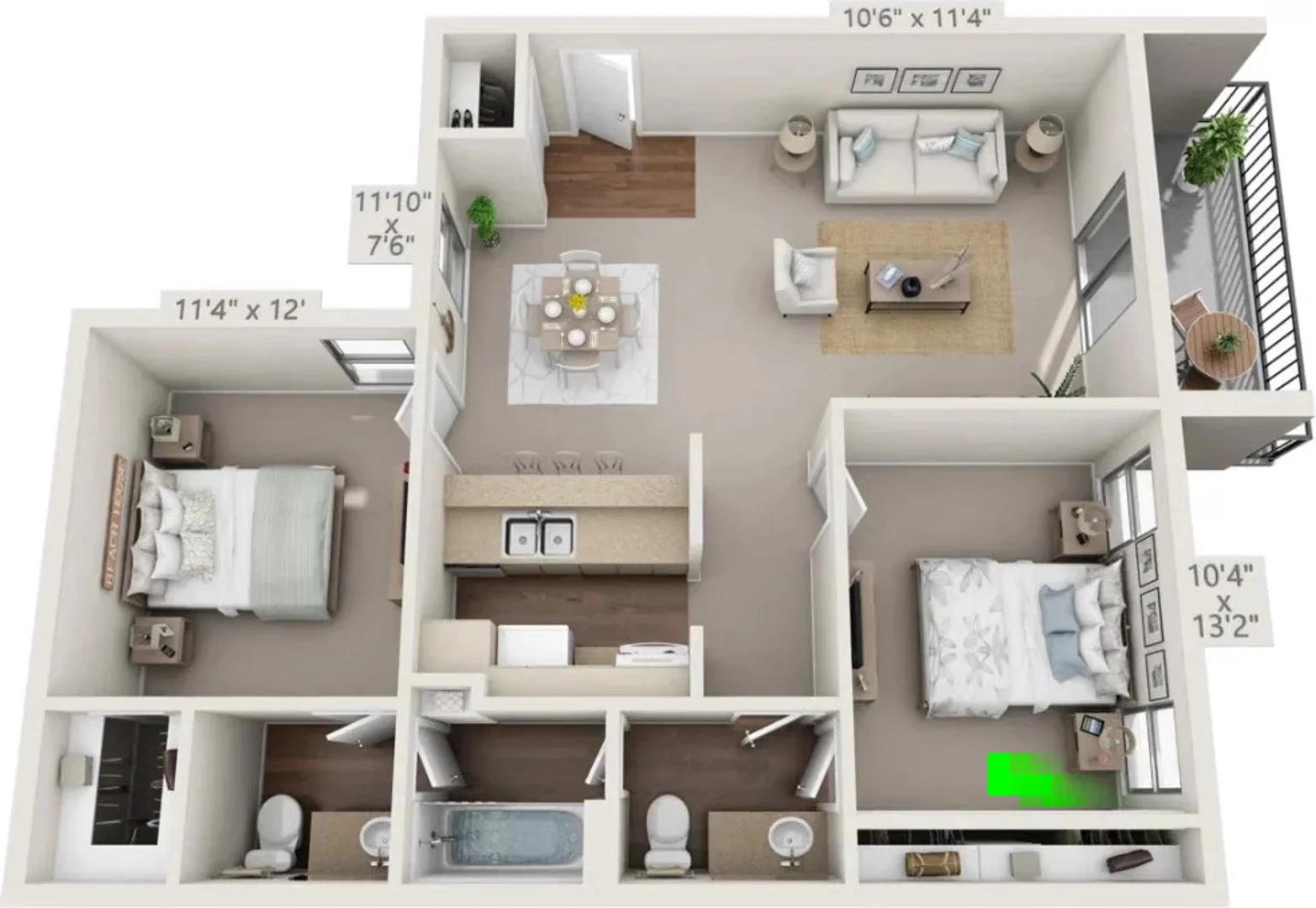 Minimalist student studio in  with efficient layout