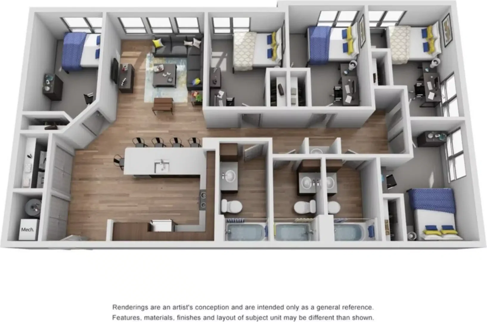 Habitación en apartamento estudiantil en alquiler en , completamente amueblado