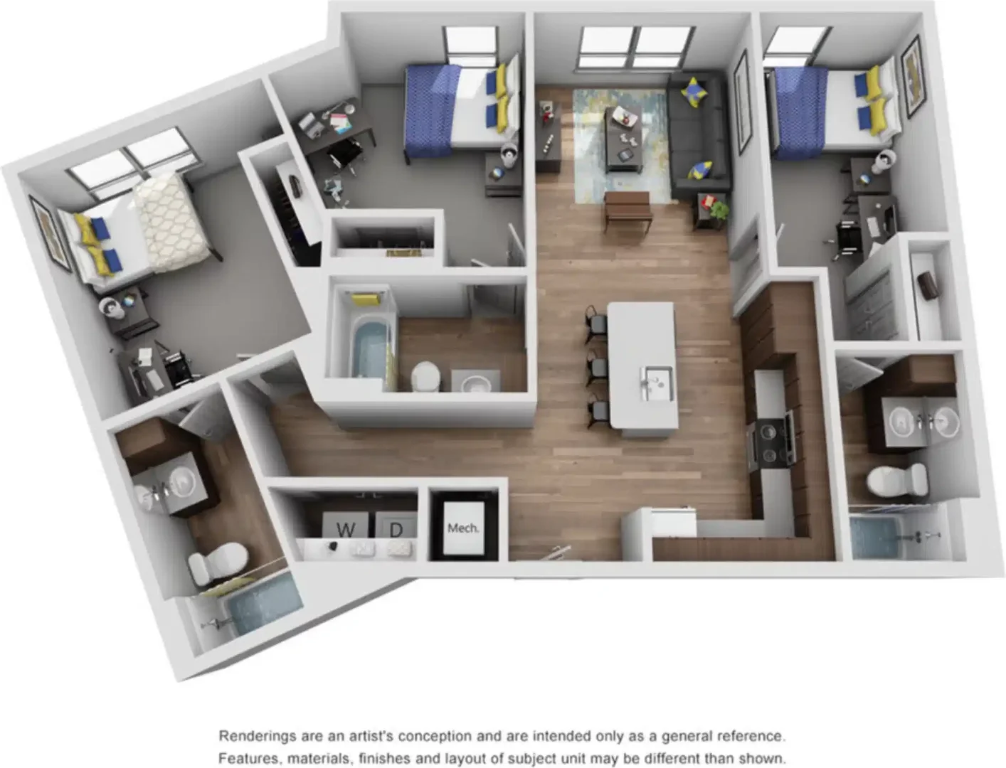Student-friendly room in with modern amenities