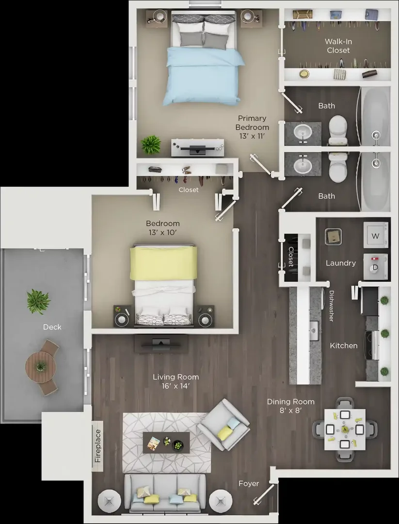 Quarto acessível para estudantes com iluminação ampla em 