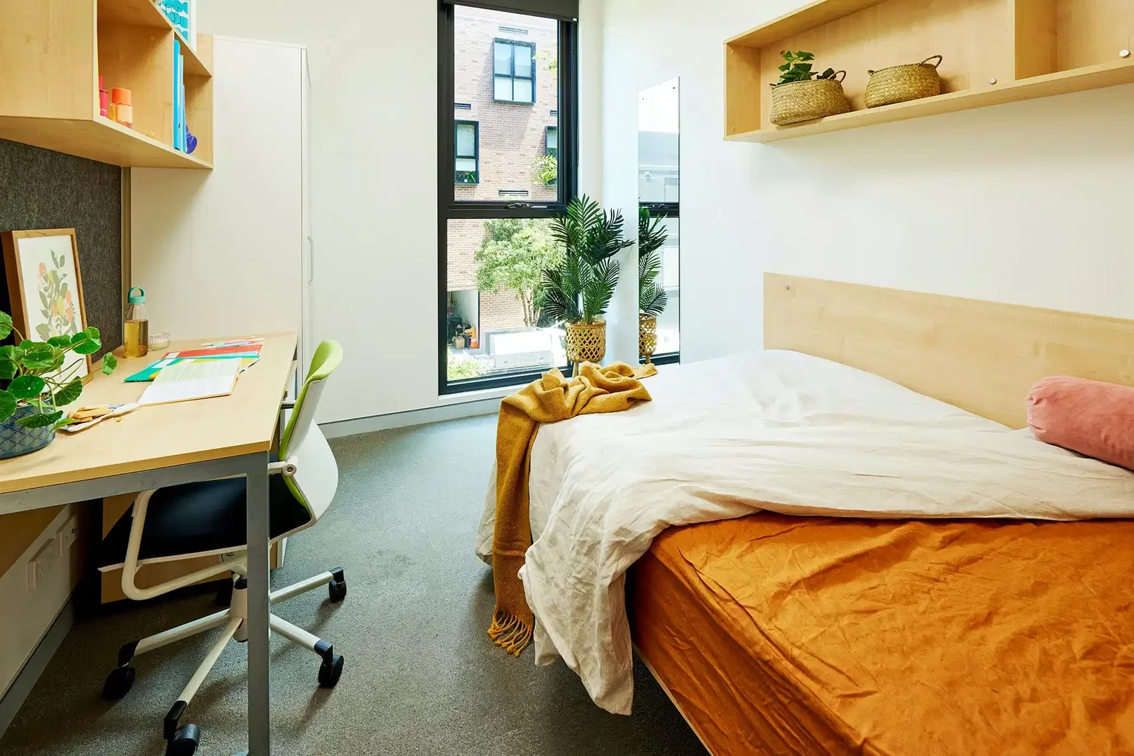 Student room in  with study area and shared facilities