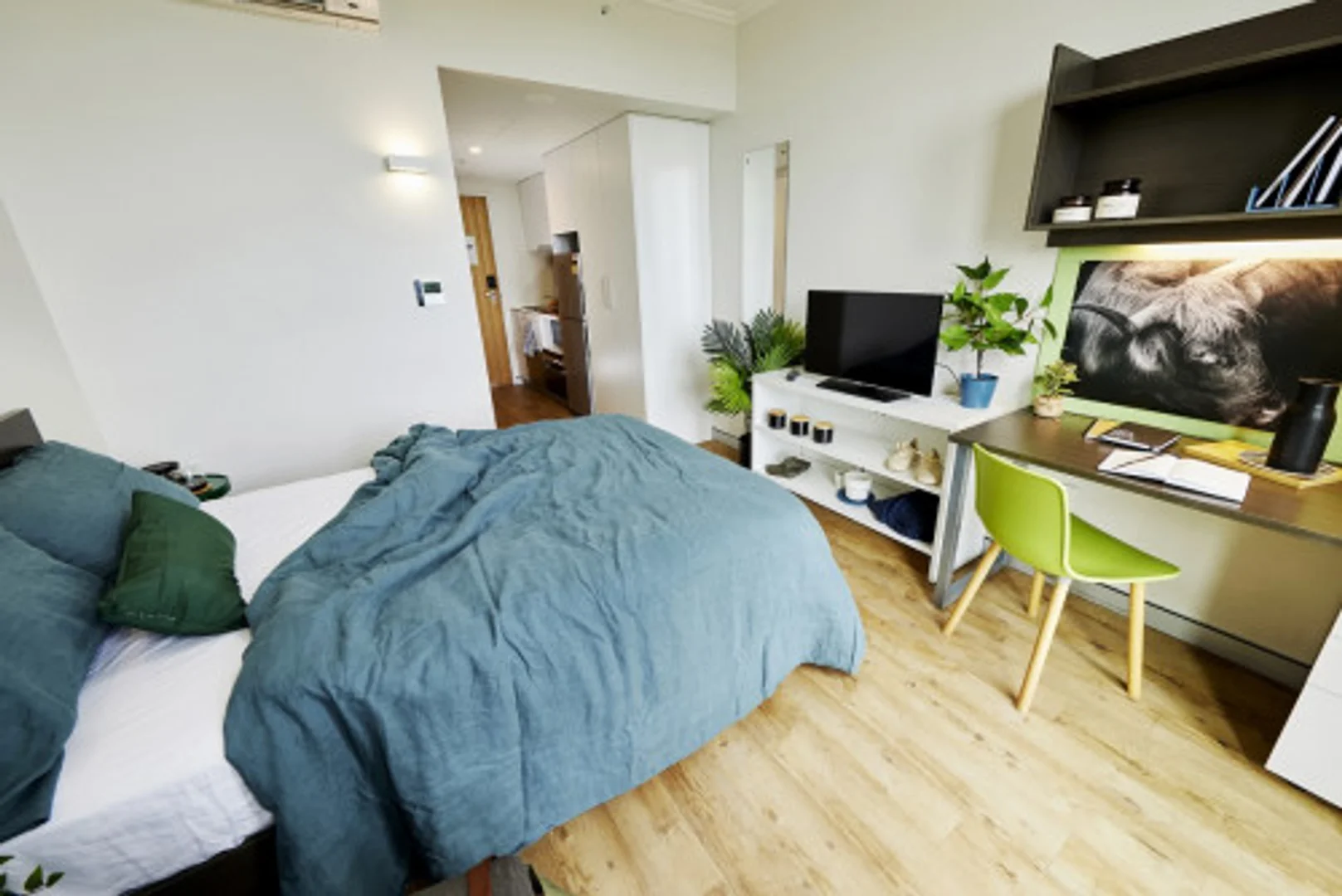 Student room in  with study area and shared facilities
