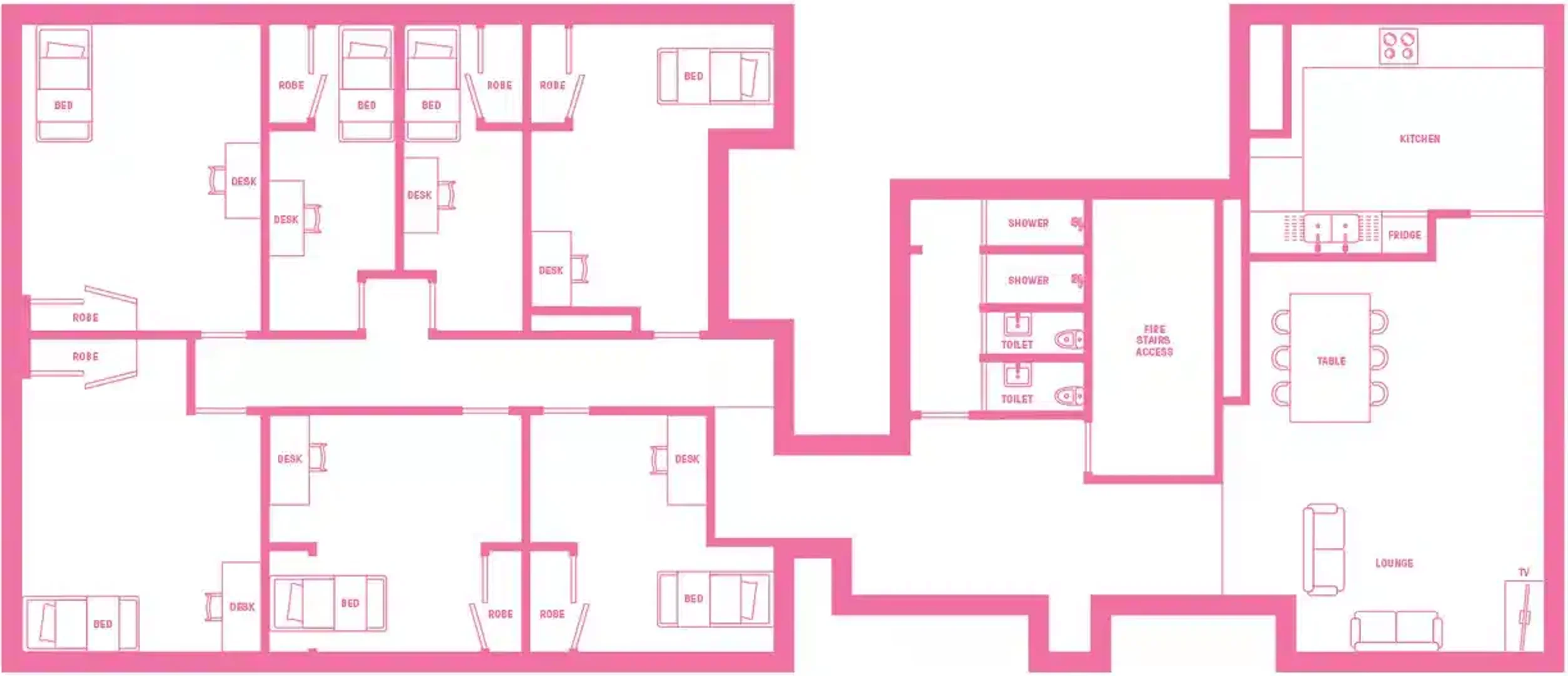 Habitación asequible para estudiantes con buena iluminación en 