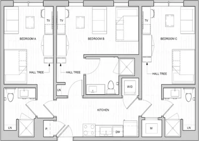 Habitación privada en Forbes Avenue, imagen 1 de 10